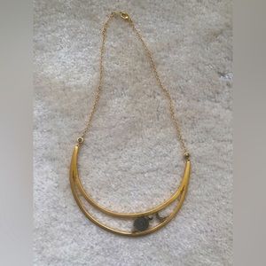 SATYA Anthropologie Gold Plated Gunmetal Celestial Bib Necklace sun moon India